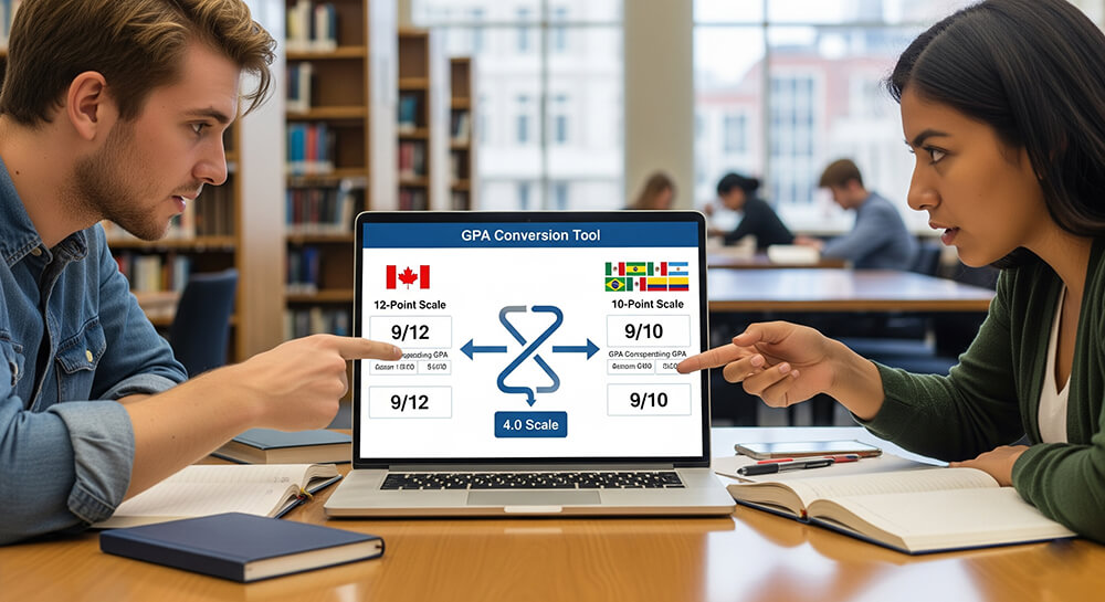 A chart for 12-point vs 10-point GPA scale comparison and conversion