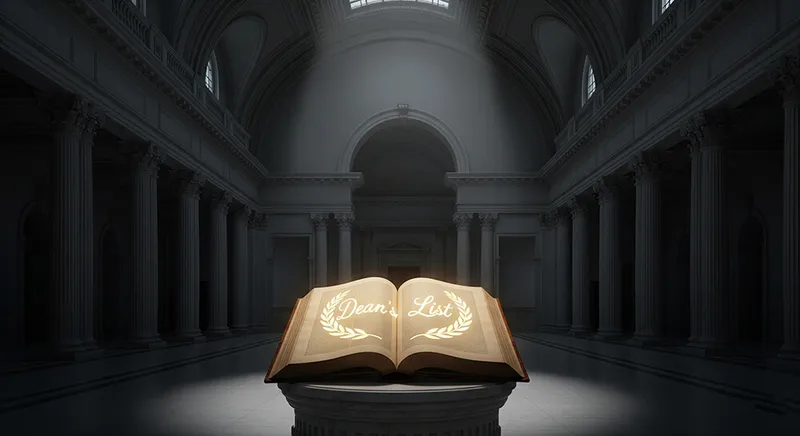 A student checking their Dean's List eligibility on a tablet