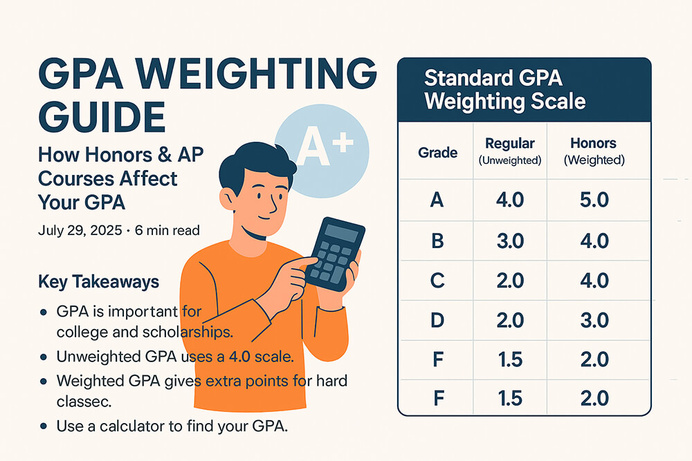 A student working on homework for an AP class, which affects their weighted cumulative GPA.
