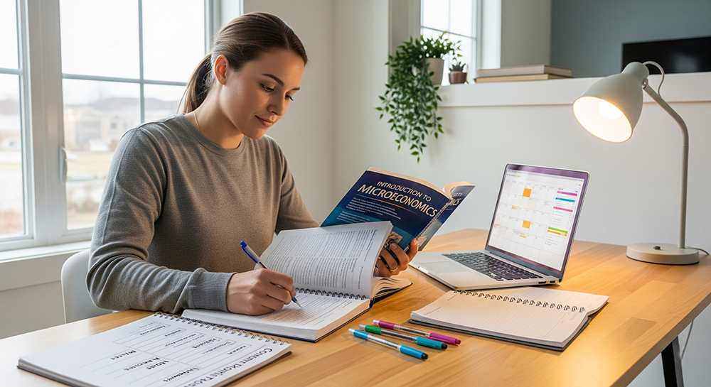 Student studying to improve grades for Canada 12-pt GPA