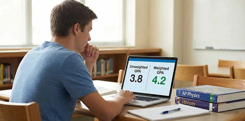 Weighted GPA rules explained chart for weighted vs unweighted GPA